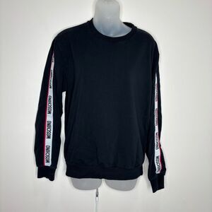 Moschino Underwear Black Logo Tape Stretch Cotton Crew Neck Sweatshirt size XS